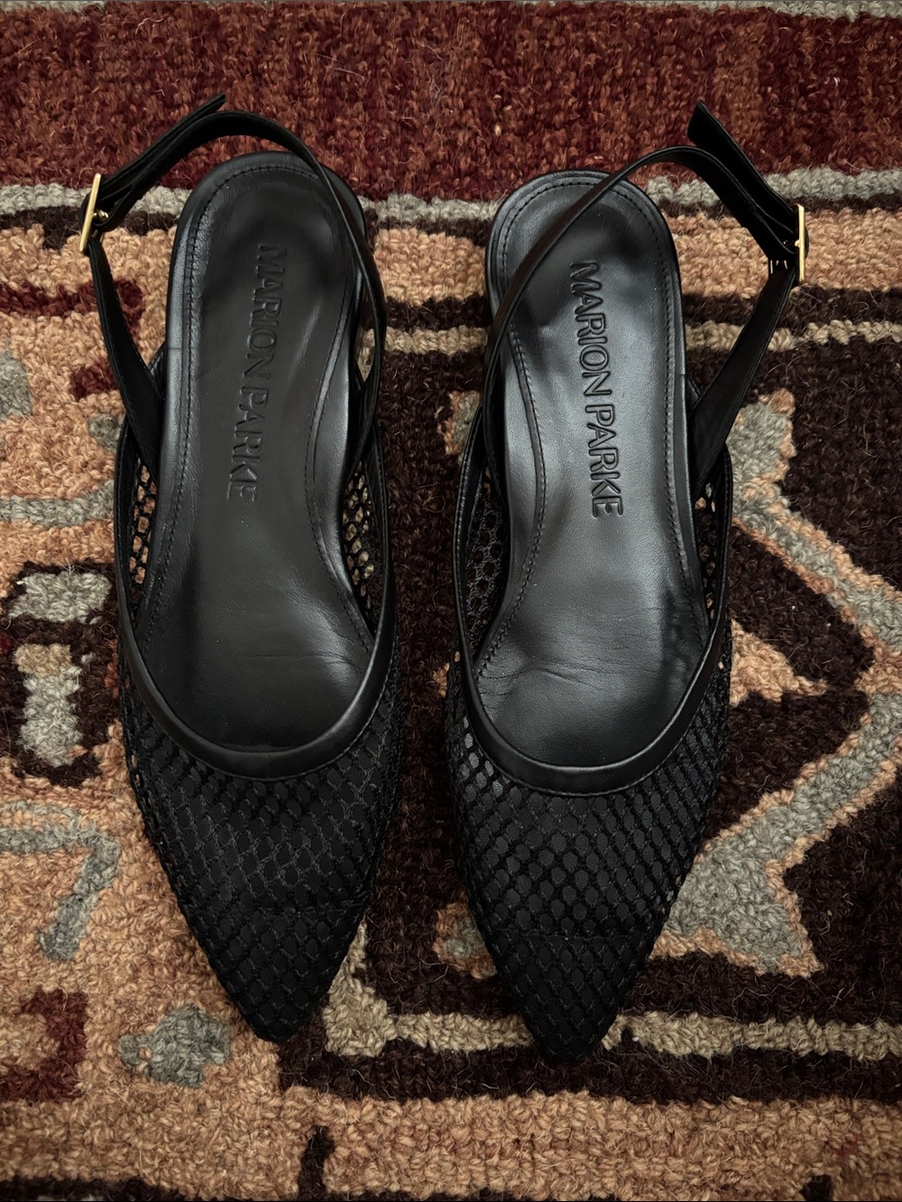 Marion Parke Nicky Mesh Slingback Flats